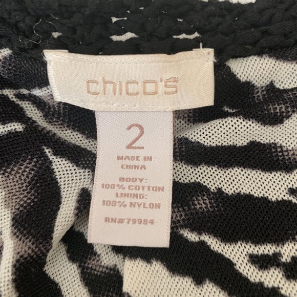CHICOS Kierman Cardigan Jacket With Elaborate Metal Trim & Stunning Zebra Lining - Picture 3 of 8